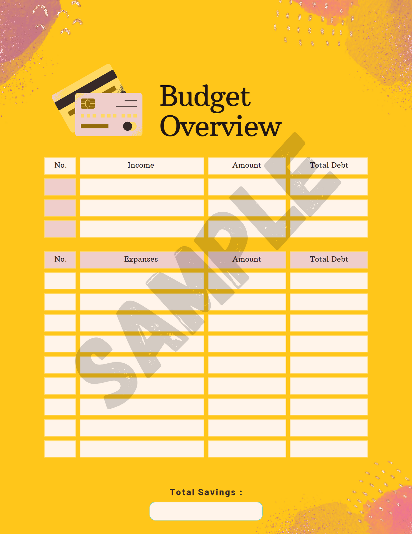 Yellow Budget Planner